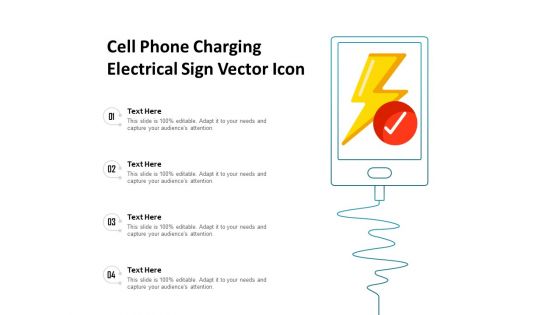 Cell Phone Charging Electrical Sign Vector Icon Ppt PowerPoint Presentation Layouts Examples