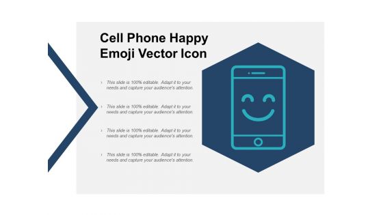 Cell Phone Happy Emoji Vector Icon Ppt PowerPoint Presentation Layouts Outline