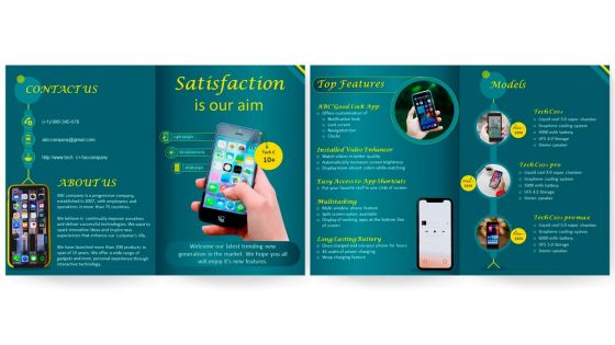 Cellphone Promotional Advertising Brochure PPT Template