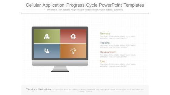 Cellular Application Progress Cycle Powerpoint Templates