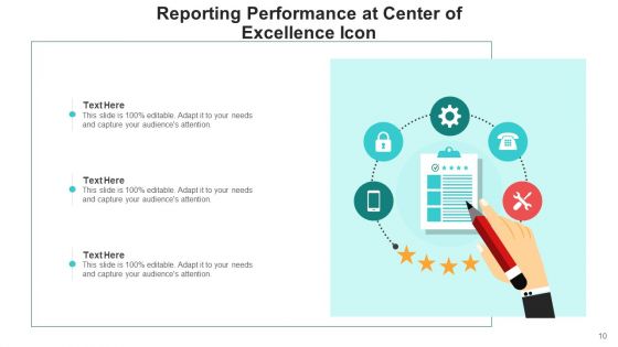 Center Of Competence Icon Organizational Target Ppt PowerPoint Presentation Complete Deck With Slides