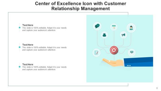 Center Of Competence Icon Organizational Target Ppt PowerPoint Presentation Complete Deck With Slides