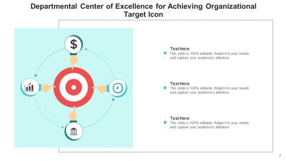 Center Of Competence Icon Organizational Target Ppt PowerPoint Presentation Complete Deck With Slides