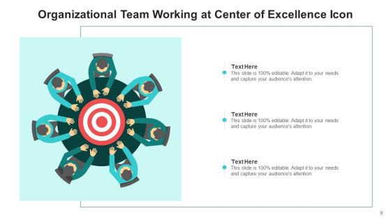 Center Of Competence Icon Organizational Target Ppt PowerPoint Presentation Complete Deck With Slides