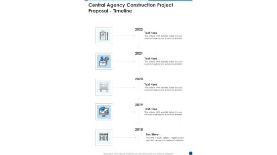 Central Agency Construction Project Proposal Timeline One Pager Sample Example Document