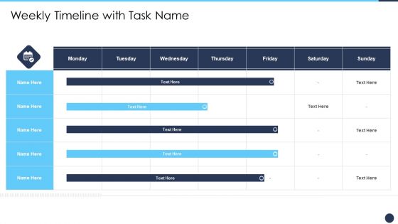 Certificate Program For Project Management Expert IT Weekly Timeline With Task Name Inspiration PDF