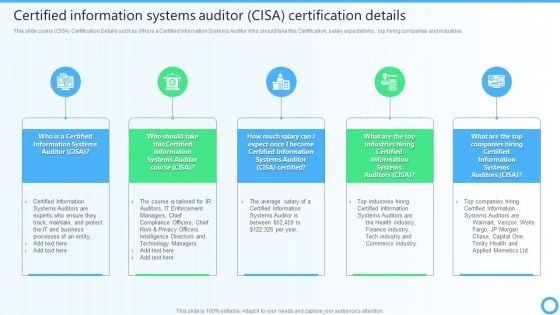 Certified Information Systems Auditor CISA Certification Details IT Certifications To Enhance Clipart PDF