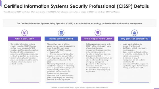 Certified Information Systems Security Collection Of Information Technology Certifications Download PDF