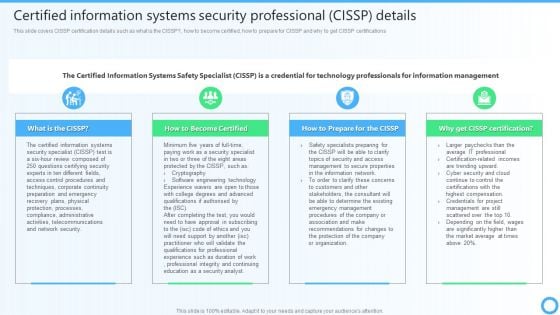 Certified Information Systems Security Professional CISSP Details IT Certifications To Enhance Rules PDF