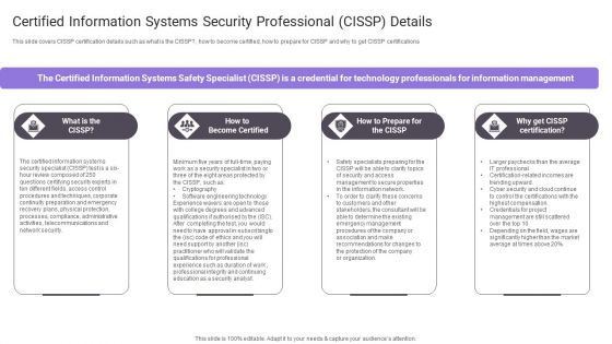 Certified Information Systems Security Professional Cissp Details Pictures PDF