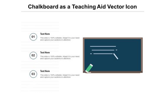 Chalkboard As A Teaching Aid Vector Icon Ppt PowerPoint Presentation Gallery Summary PDF