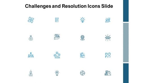 Challenges And Resolution Icons Slide Ppt PowerPoint Presentation Professional Introduction