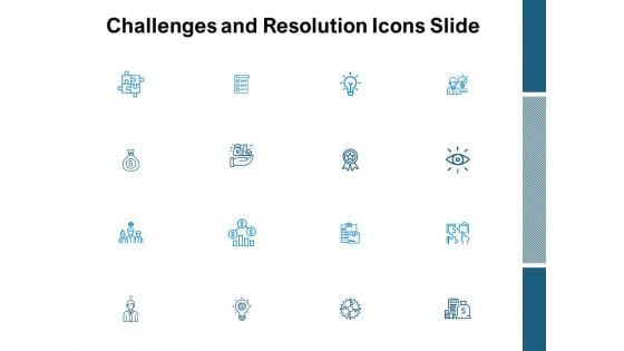 Challenges And Resolution Icons Slide Ppt PowerPoint Presentation Professional Introduction