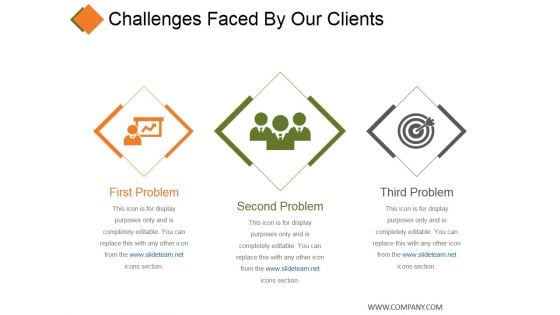 Challenges Faced By Our Clients Template 3 Ppt PowerPoint Presentation Pictures Skills Challenges Faced By Our Clients Template 3 Ppt PowerPoint Presentation Pictures Skills