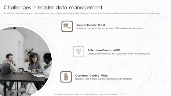 Challenges In Master Data Management Infographics PDF