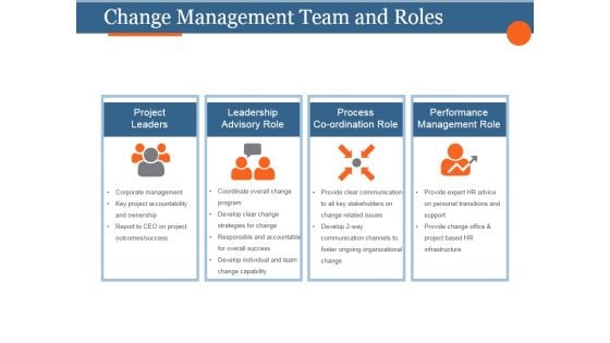 Change Management Team And Roles Template 1 Ppt PowerPoint Presentation Model