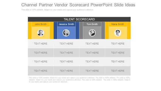 Channel Partner Vendor Scorecard Powerpoint Slide Ideas