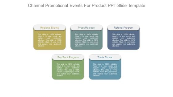 Channel Promotional Events For Product Ppt Slide Template