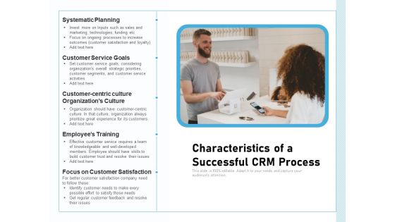 Characteristics Of A Successful CRM Process Ppt PowerPoint Presentation Slides Background Designs PDF