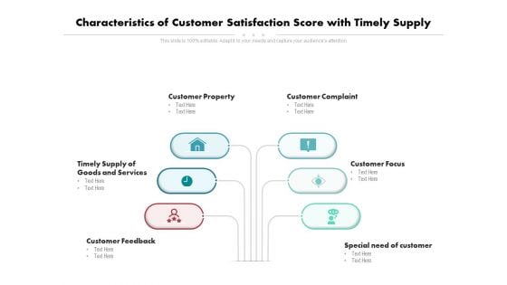 Characteristics Of Customer Satisfaction Score With Timely Supply Ppt PowerPoint Presentation Gallery Examples PDF