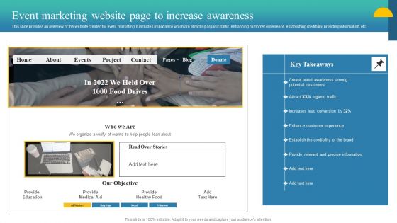 Charity Fundraising Marketing Plan Event Marketing Website Page To Increase Ideas PDF