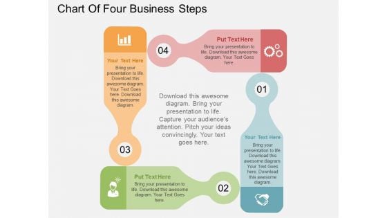 Chart Of Four Business Steps Powerpoint Templates