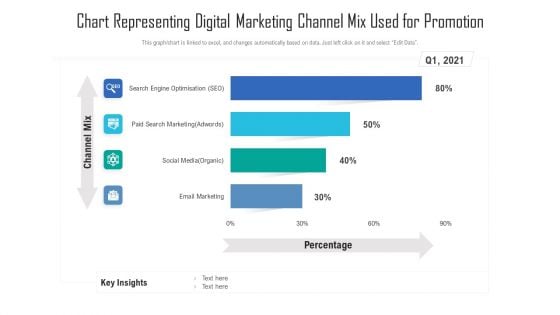 Chart Representing Digital Marketing Channel Mix Used For Promotion Ppt Icon Graphic Tips PDF