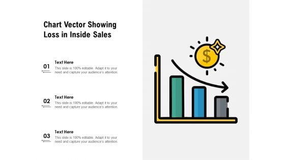 Chart Vector Showing Loss In Inside Sales Ppt PowerPoint Presentation Gallery Guide PDF