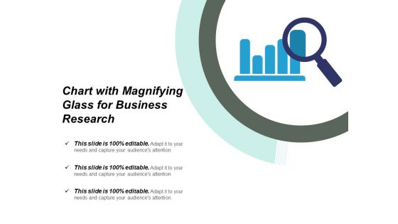 Chart With Magnifying Glass For Business Research Ppt PowerPoint Presentation Inspiration Shapes