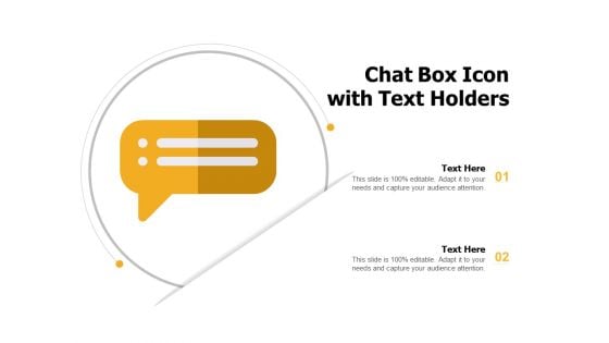 Chat Box Icon With Text Holders Ppt PowerPoint Presentation Pictures Files