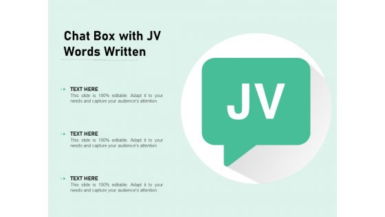 Chat Box With JV Words Written Ppt PowerPoint Presentation Show Graphics Template PDF