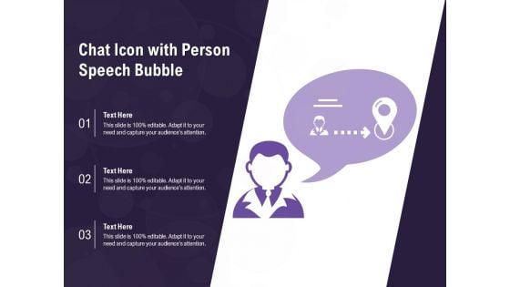 Chat Icon With Person Speech Bubble Ppt PowerPoint Presentation Gallery Portfolio