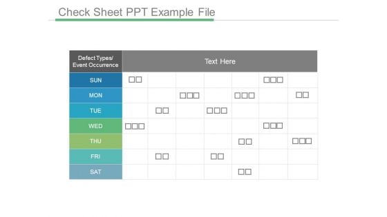 Check Sheet Ppt Example File