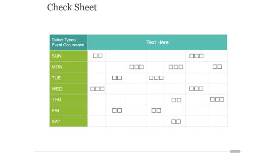 Check Sheet Ppt PowerPoint Presentation Layout