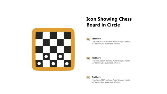 Checker Board Icon Chess Icon Chess Piece Board Strategy Ppt PowerPoint Presentation Complete Deck