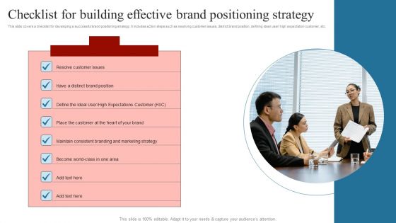 Checklist For Building Effective Brand Positioning Strategy Comprehensive Guide On How Sample PDF