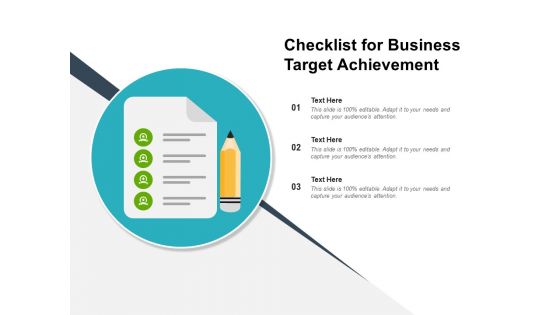 Checklist For Business Target Achievement Ppt PowerPoint Presentation Tips PDF