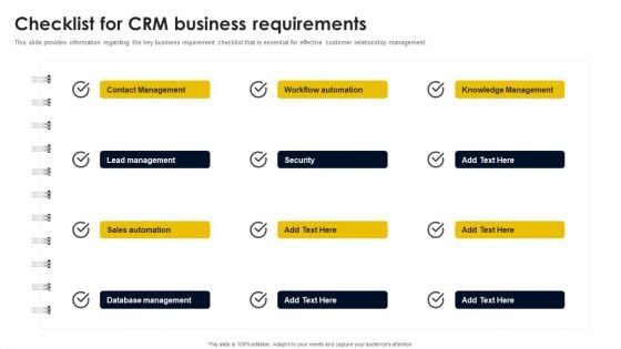 Checklist For CRM Business Requirements Information PDF