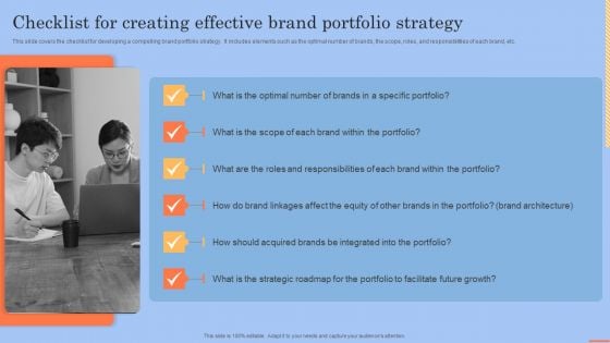 Checklist For Creating Effective Brand Portfolio Strategy Information PDF