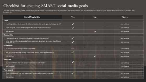 Checklist For Creating Smart Social Media Goals Download PDF Checklist For Creating Smart Social Media Goals Download PDF