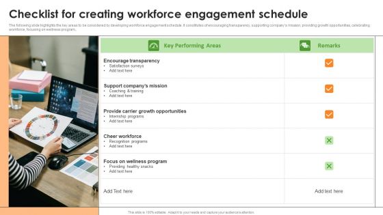 Checklist For Creating Workforce Engagement Schedule Clipart PDF
