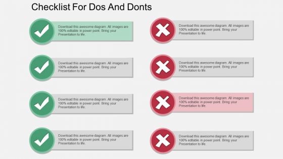 Checklist For Dos And Donts Powerpoint Template
