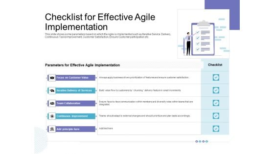 Checklist For Effective Agile Implementation Structure PDF