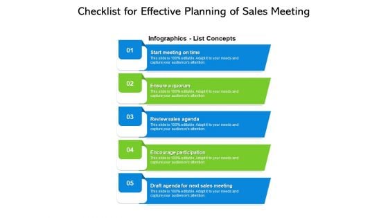 Checklist For Effective Planning Of Sales Meeting Ppt Inspiration Good PDF