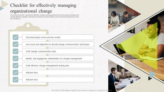 Checklist For Effectively Managing Organizational Change Download PDF
