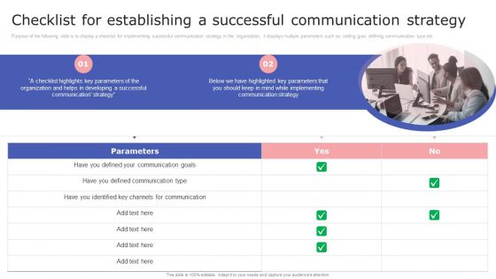 Checklist For Establishing A Successful Communication Strategy Mockup PDF