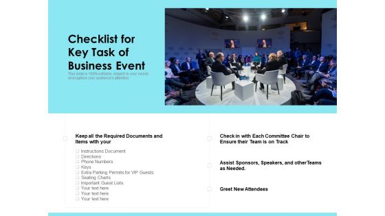 Checklist For Key Task Of Business Event Ppt PowerPoint Presentation Pictures Rules PDF Checklist For Key Task Of Business Event Ppt PowerPoint Presentation Pictures Rules PDF