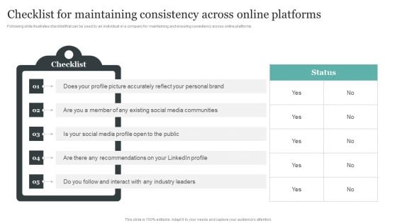 Checklist For Maintaining Consistency Across Online Platforms Elements PDF Checklist For Maintaining Consistency Across Online Platforms Elements PDF