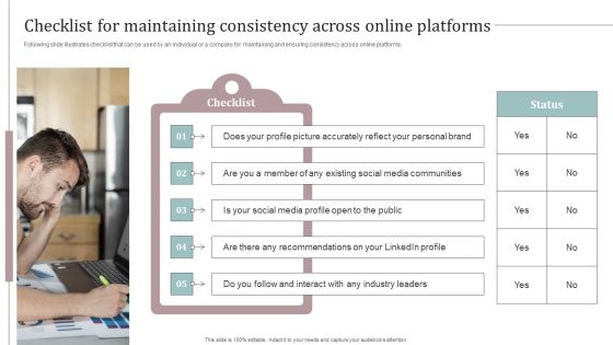 Checklist For Maintaining Consistency Across Online Platforms Ideas PDF