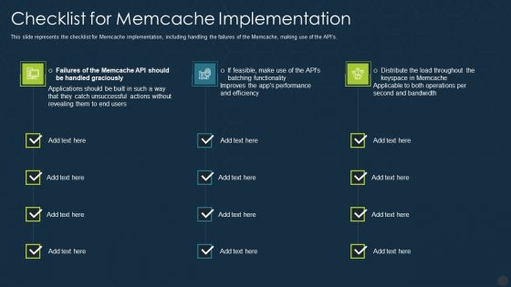 Checklist For Memcache Implementation Ppt Summary Rules PDF